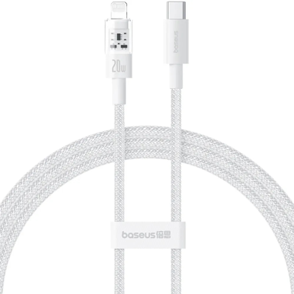 Baseus Data Cable USB-C to iP 20W 2m Gem Fast-Charging Moon White P10373001211-01