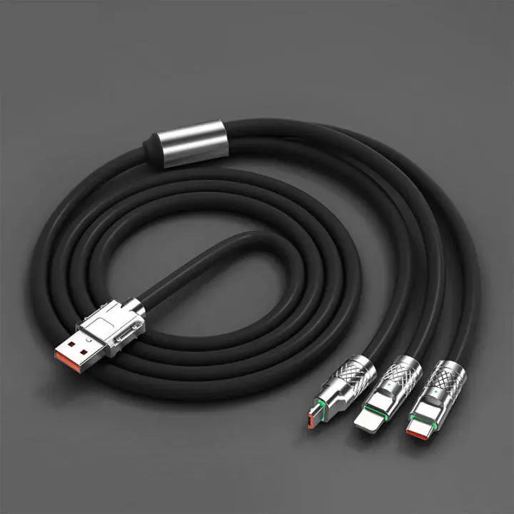 120W 6A 3 In 1 Fast Charging Cable