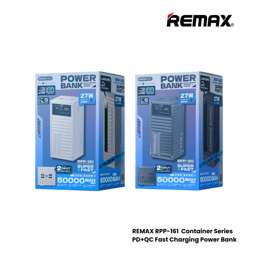 Remax RPP-161 50000mAh Container series 27W + 22.5W PD + QC Fast Charging Power Bank