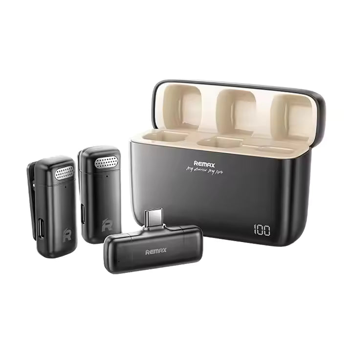REMAX K15 Type-c Noise Canceling 2 in 1 Wireless radio microphone for smart phone