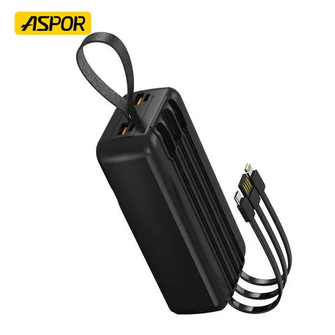 ASPOR A317 30000mAh 22.5W High-Speed Power Bank with Built-in Cable