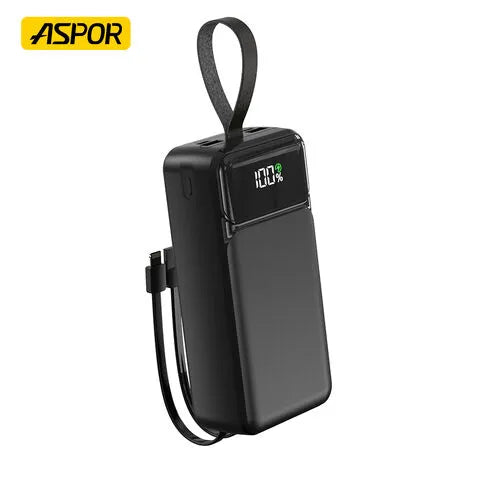 ASPOR A317 30000mAh 22.5W High-Speed Power Bank with Built-in Cable