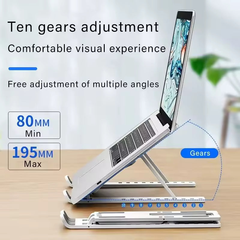 PREMIUM ADJUSTABLE ALUMINUM LAPTOP STAND | FOLDABLE & PORTABLE
