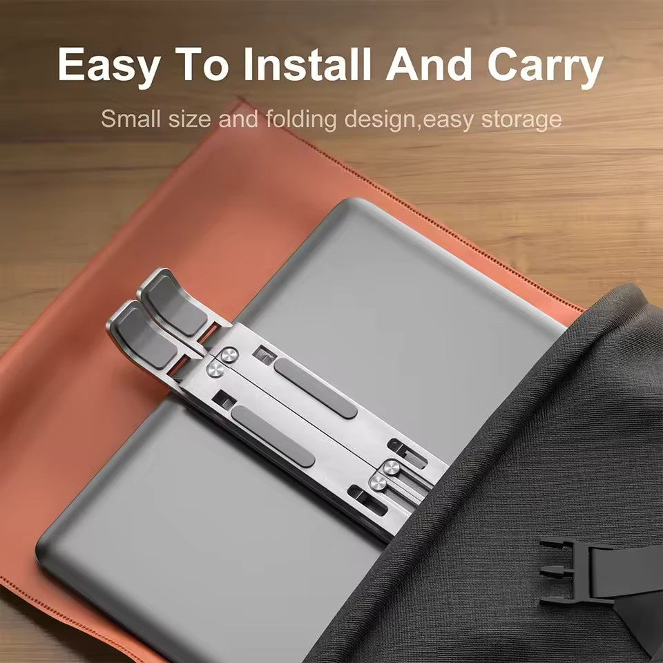PREMIUM ADJUSTABLE ALUMINUM LAPTOP STAND | FOLDABLE & PORTABLE