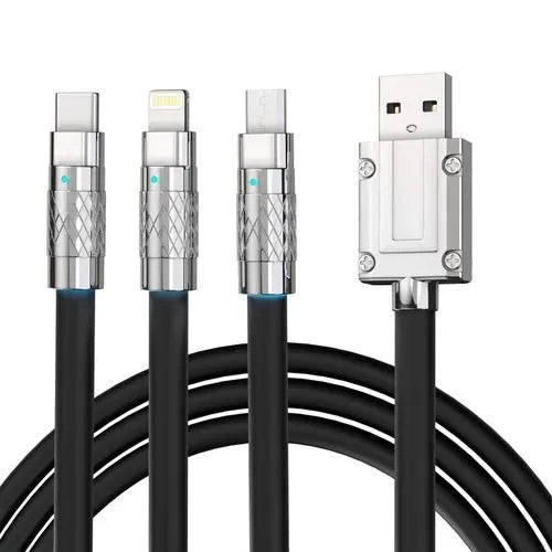 120W 6A 3 In 1 Fast Charging Cable