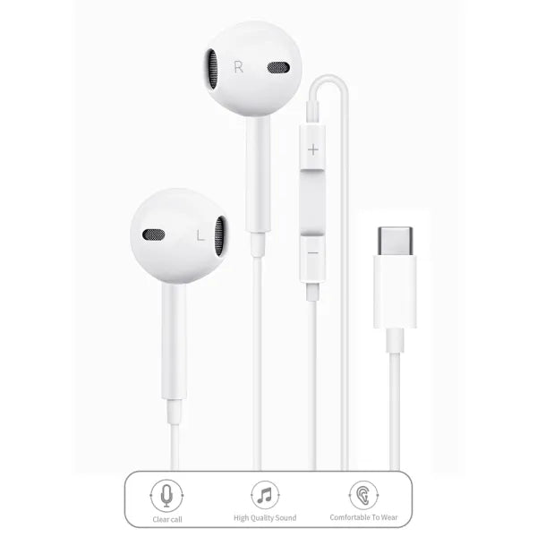 WIWU Type-C Earbuds 303 Handsfree (Plug and Play)