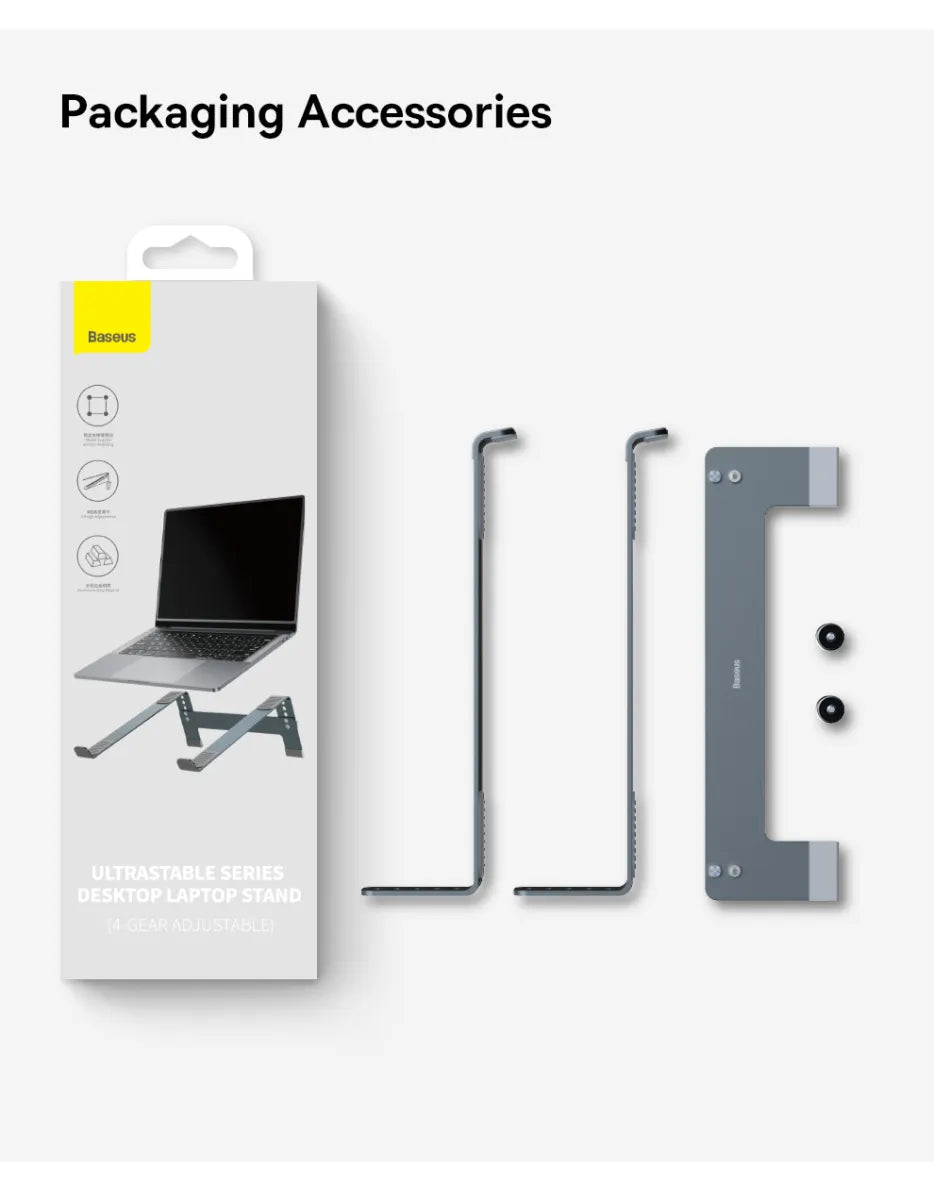 Baseus UltraStable Desktop Laptop Stand – 4-Gear Adjustable, Space Grey B10053100811-00