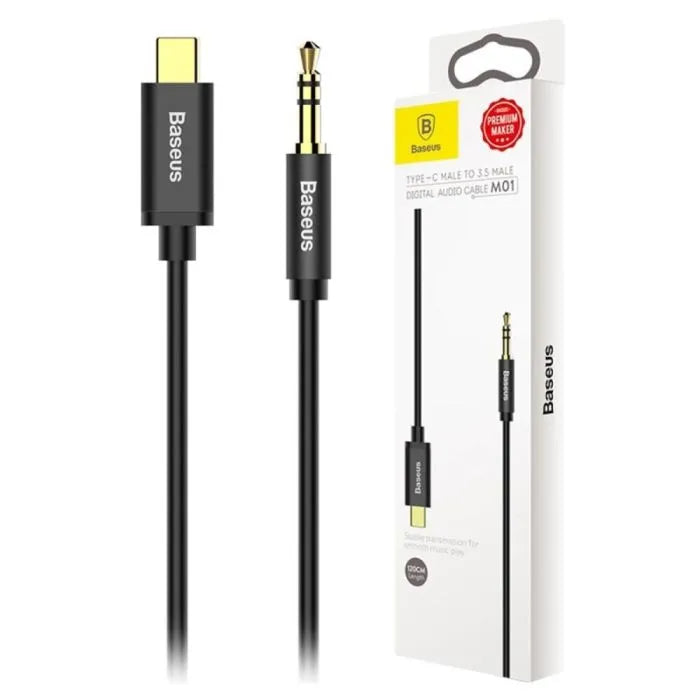 Baseus M01 Yiven Type-C Male to 3.5mm Male Audio Cable – Black
