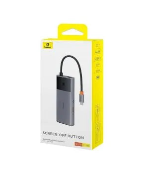 Baseus Metal Gleam Series II 6-in-1 USB HUB Space Grey(USB-C to 1*HDMI4K@60Hz+1*USB-C(10Gbps)+2*USB-A(10Gbps)+1*RJ45+1*USB-C(PD) )B00061802813-00