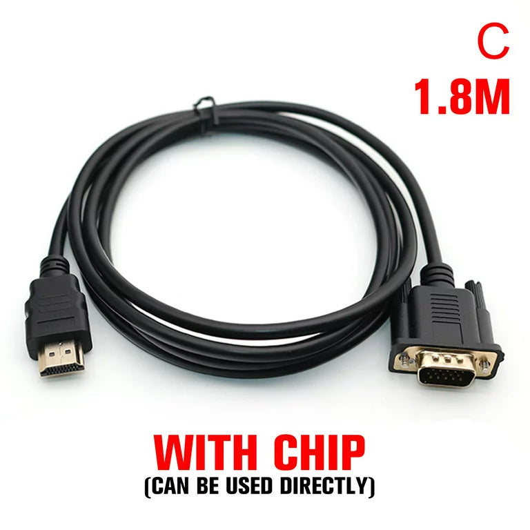 HDMI TO VGA 1.8M CABLE With Chip