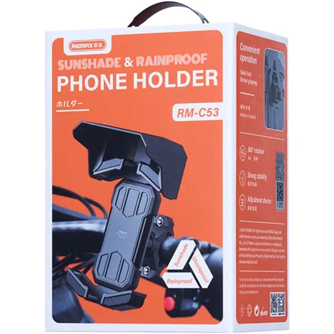 Remax RM-C53 Sunshade and rainproof cycling quick access mobile phone holder