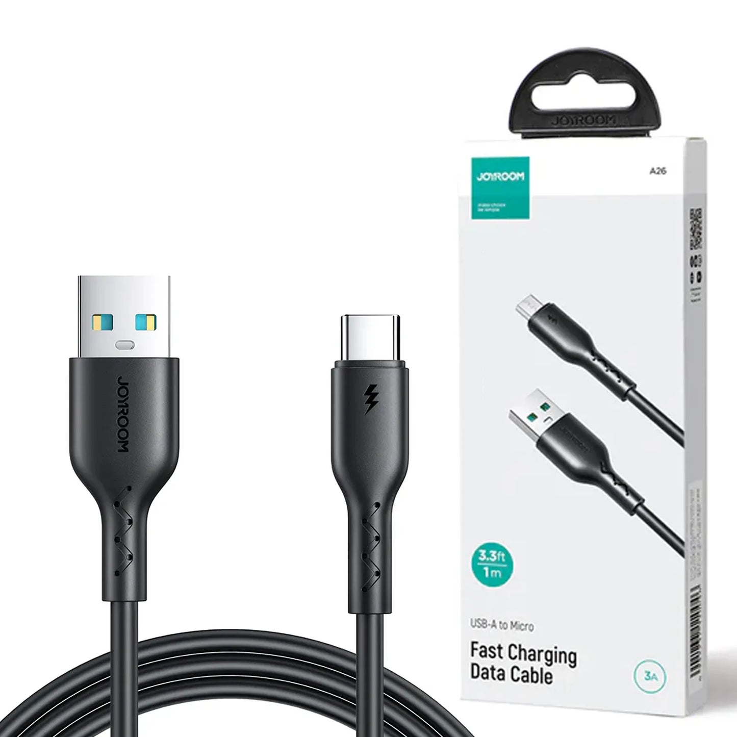 JOYROOM SA26-AC3 USB-A to Type-C 3A Flash-Charge Series Fast Charging Data Cable 1M Black