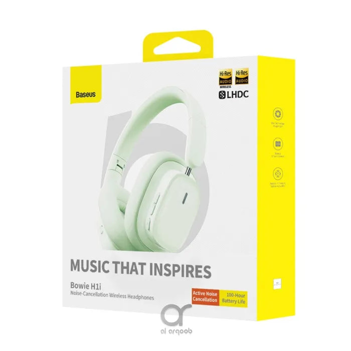 Baseus Bowie Series H1i Head-mounted Noise Canceling Bluetooth Headphones Photosynthetic Green