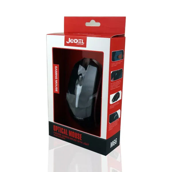 JEDEL M66 USB Wired Gaming Mouse with LED 7 Colors Breathing for PC and Laptop