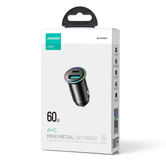 JOYROOM JR-CCN04 A+C 60W A+C mini Metal Car Charger