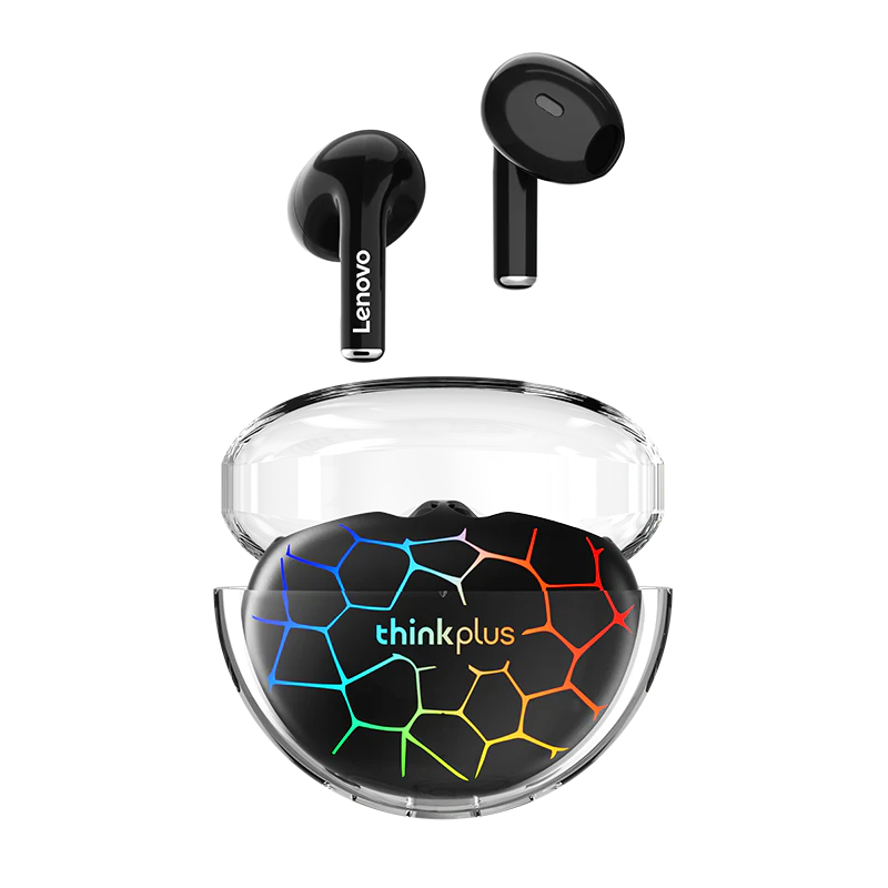 Lenovo LP80 Pro TWS Bluetooth Headphones – RGB, Low Latency, Wireless (Black/White)