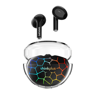 Lenovo LP80 Pro TWS Bluetooth Headphones – RGB, Low Latency, Wireless (Black/White)