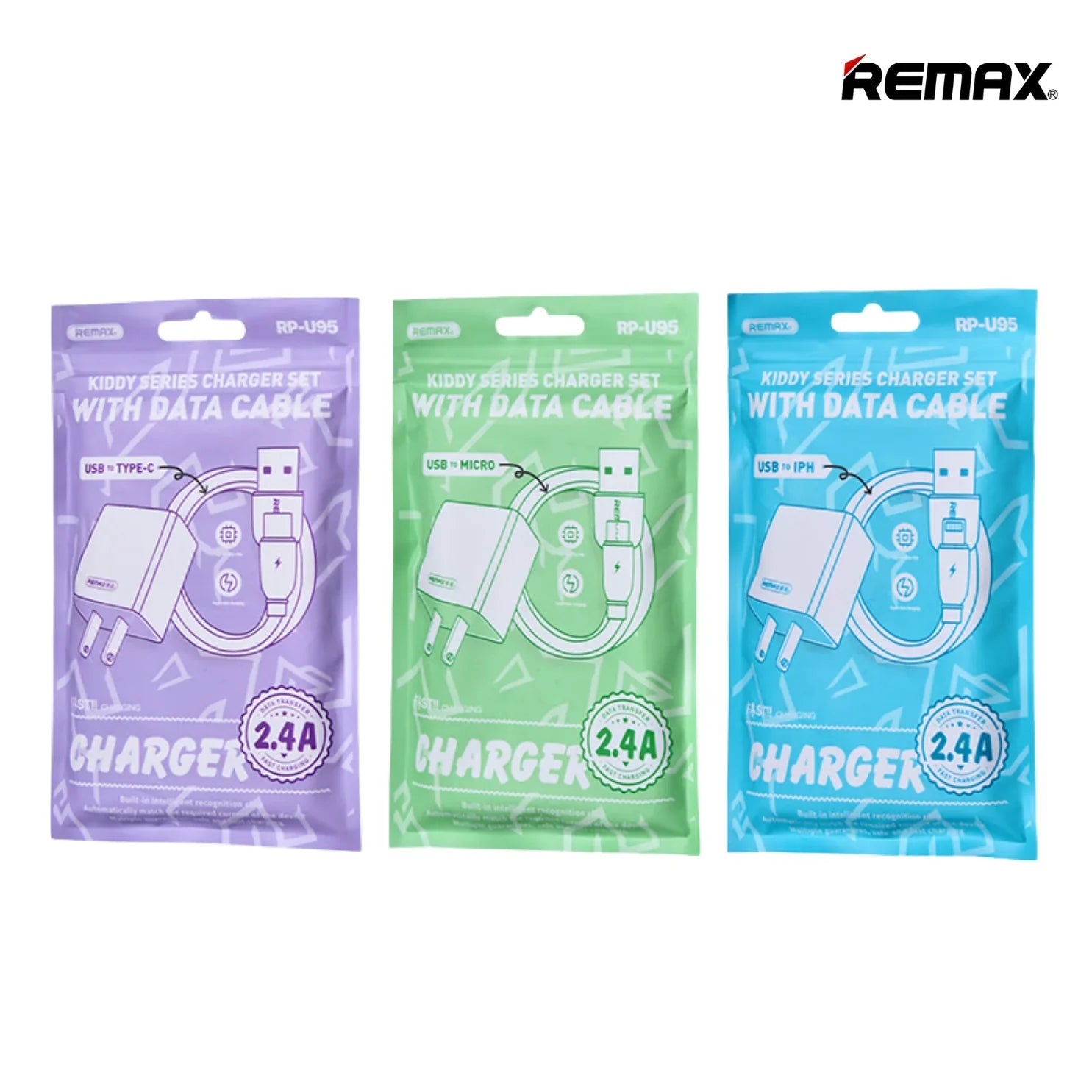 REMAX RP-U95-M 2.4A EU Charger Kiddy Series Charger Set with Cable