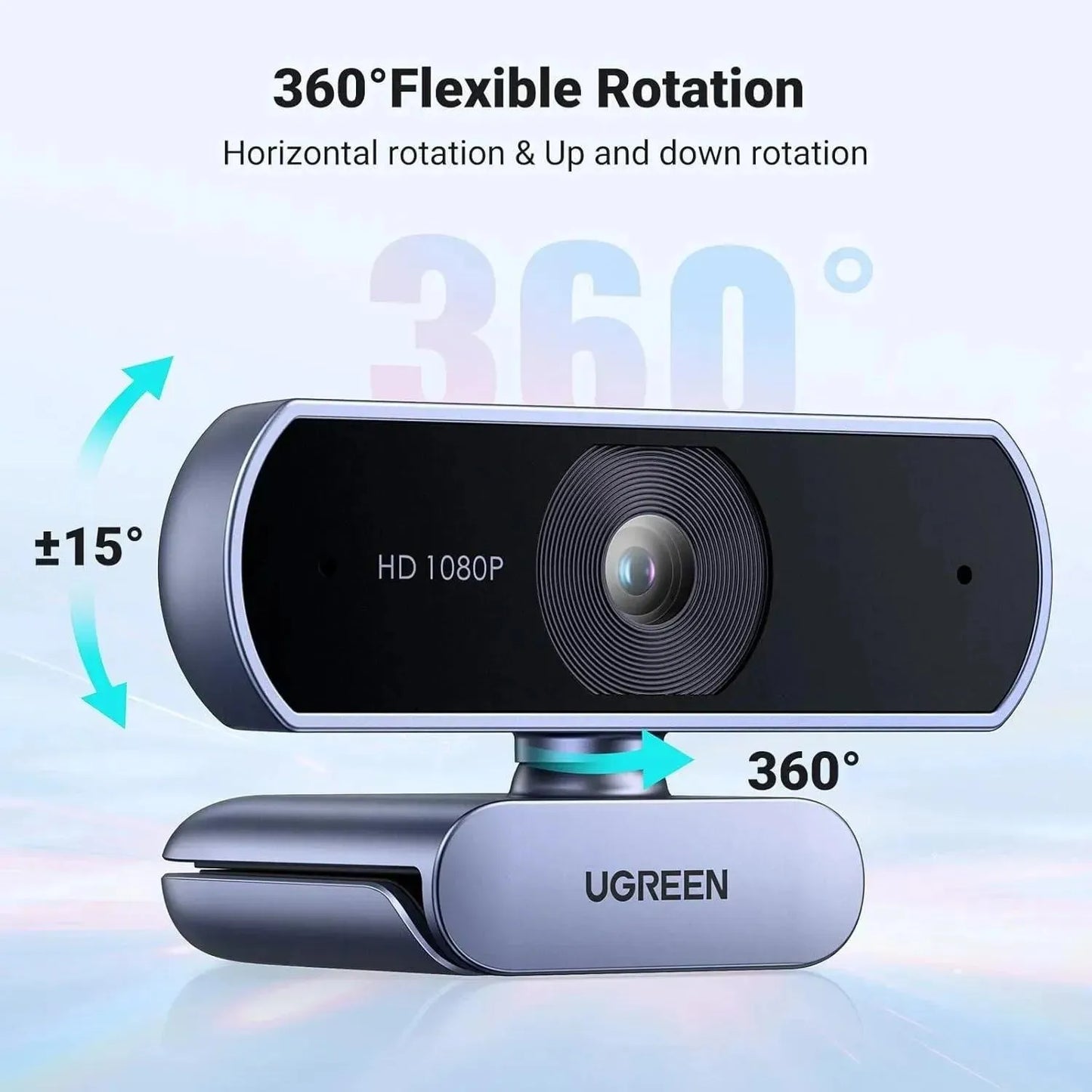 UGREEN CM717 2K Webcam with Microphone, Full HD USB Web Camera 360 25442
