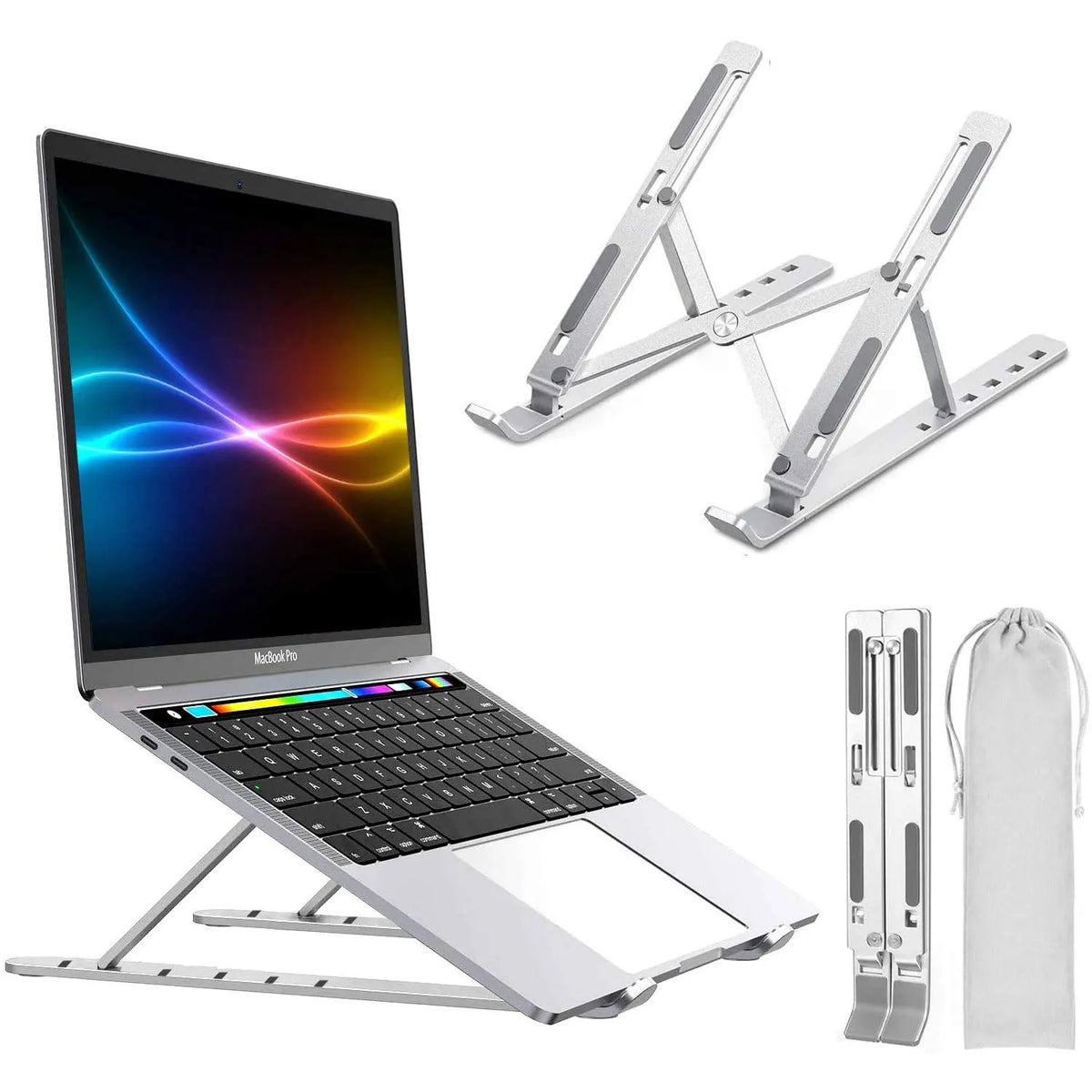 PREMIUM ADJUSTABLE ALUMINUM LAPTOP STAND |  FOLDABLE & PORTABLE