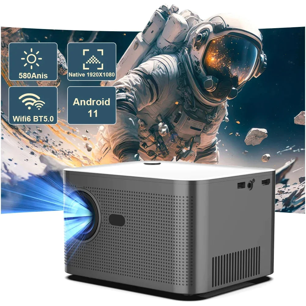 Hy350 Android 11.0V Smart Projector 1080P With Wifi and Bluetooth 5.0