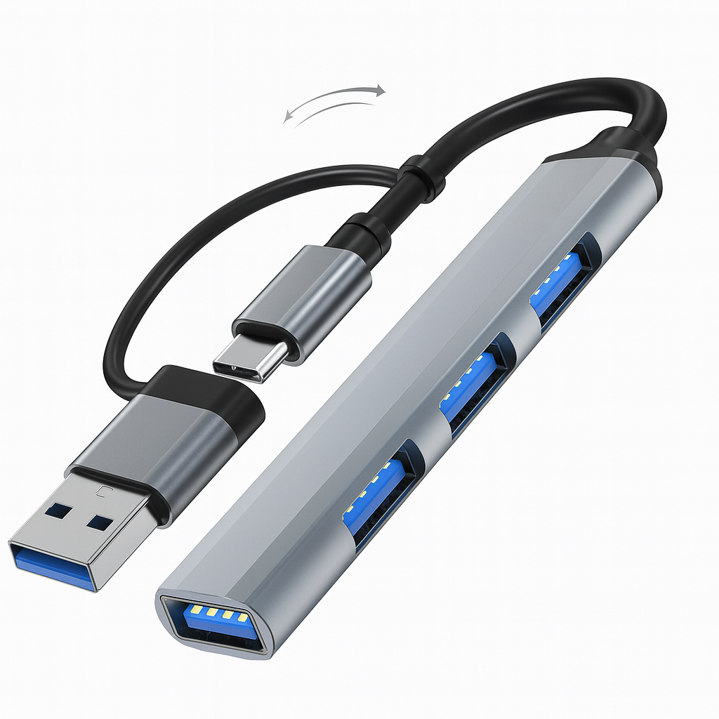 HAWK 2in1 USB-A & C TO 4-Port USB 3.0 HUB