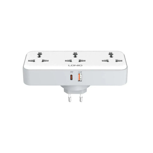 LDNIO SC3317 Plug Expansion Socket with USB Wall Plug Adapter 3 Way 1 to 3 Power Expansion Adapter