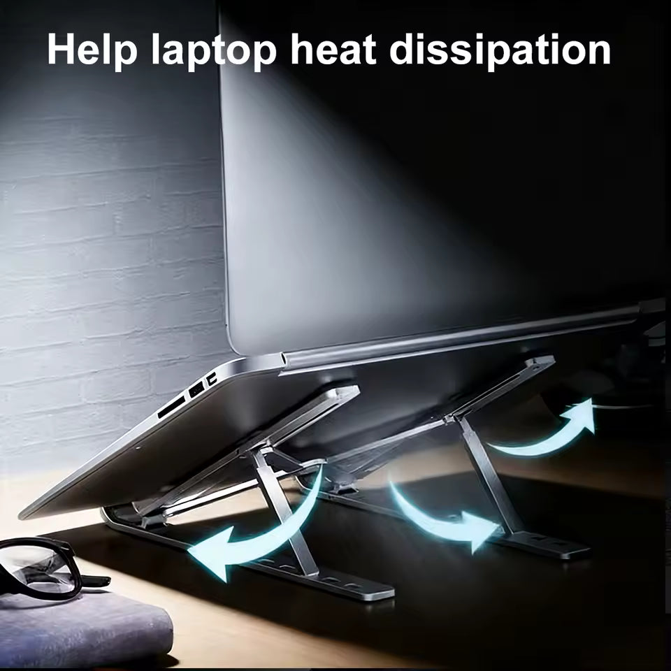 PREMIUM ADJUSTABLE ALUMINUM LAPTOP STAND |  FOLDABLE & PORTABLE