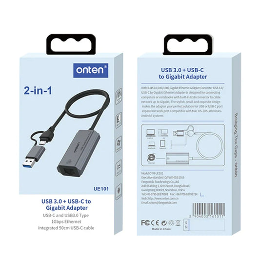 ONTEN USB-C/USB 3.0 to Gigabit Adapter 1000M UE106