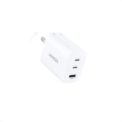 UGREEN CD275 65W 3-Port 2 USB-C 1 USB-A GAN Fast Charger White 90263