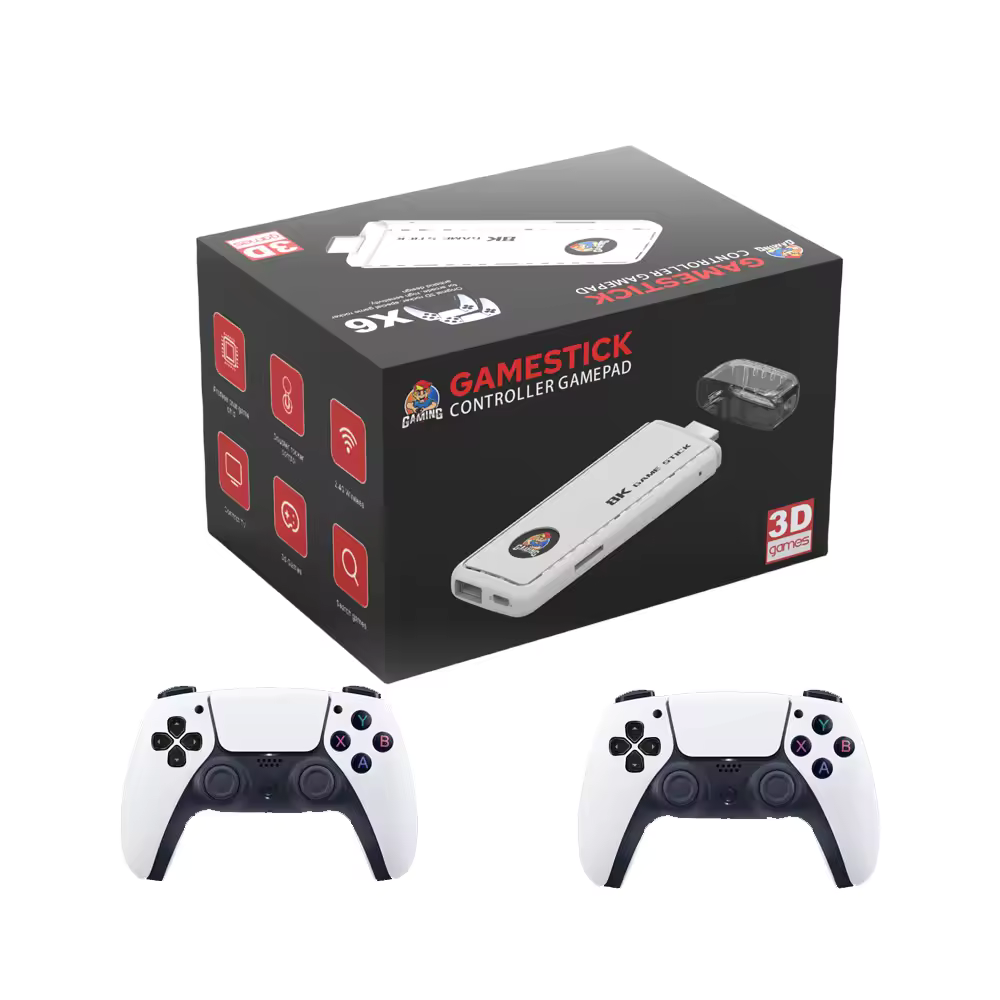 X6 64GB Classic 8K HD TV 40000+ Games with Console Wireless 2.4G Games Stick