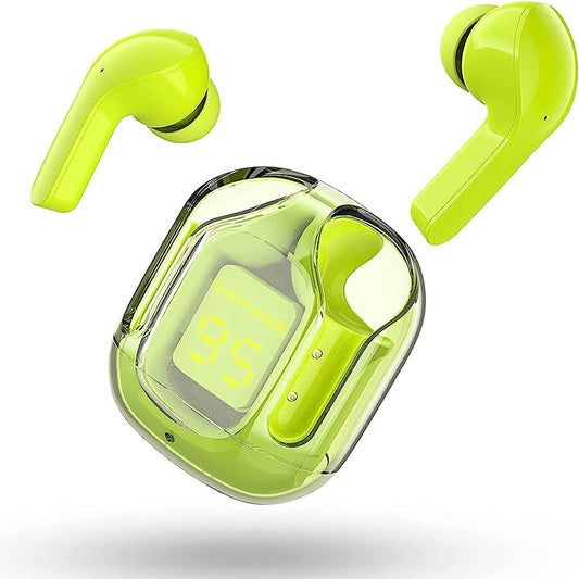 AIR 31 TWS ORIGINAL WITH BIG PACKING TRANSPARENT EARBUDS BLUETOOTH 5.3V Green