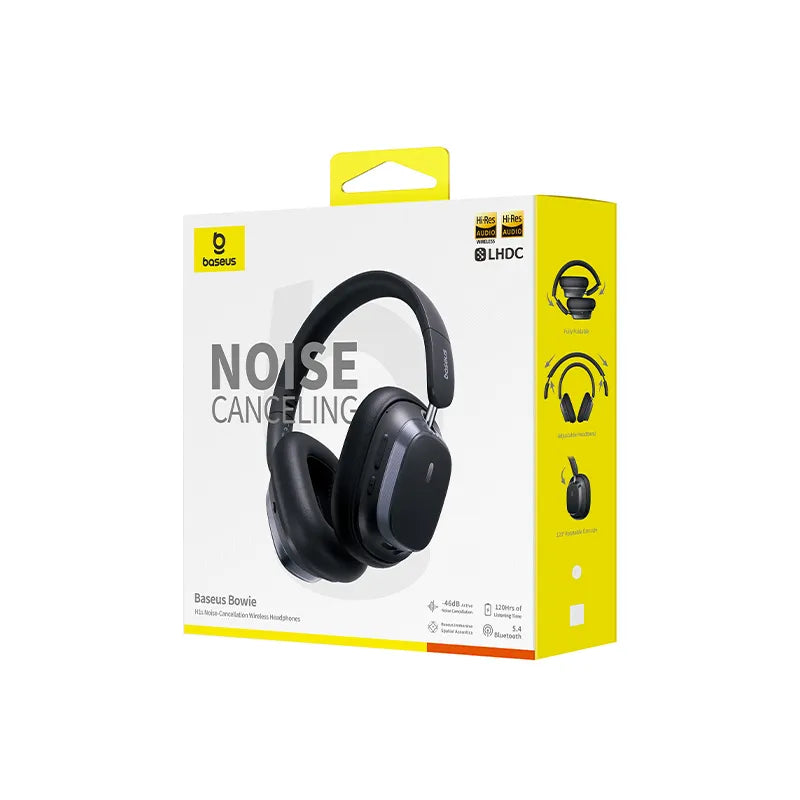 Baseus Bowie H1s Noise-Cancellation Wireless Headphones Cluster Black