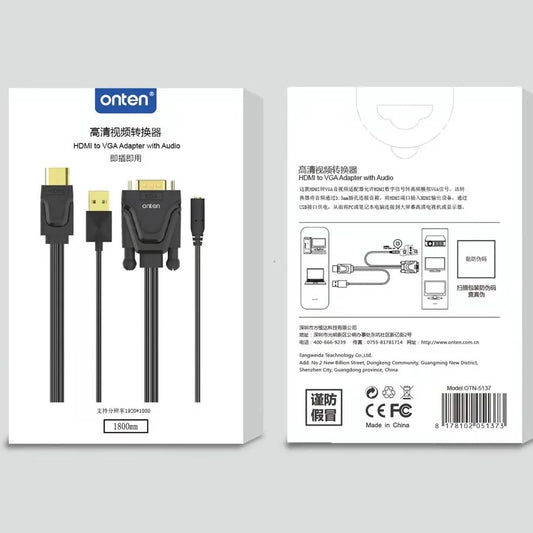 ONTEN HDTV TO VGA CABLE WITH AUDIO CABLE LENGTH 1.8M