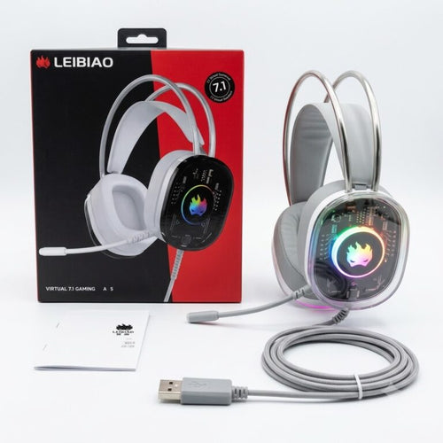 LEIBIAO A5 Crystal RGB Gaming Headphones