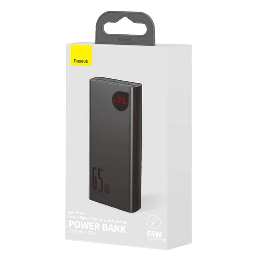 Baseus Adaman 20000mAh 65W Metal Digital Display Quick Charge Power Bank – Black