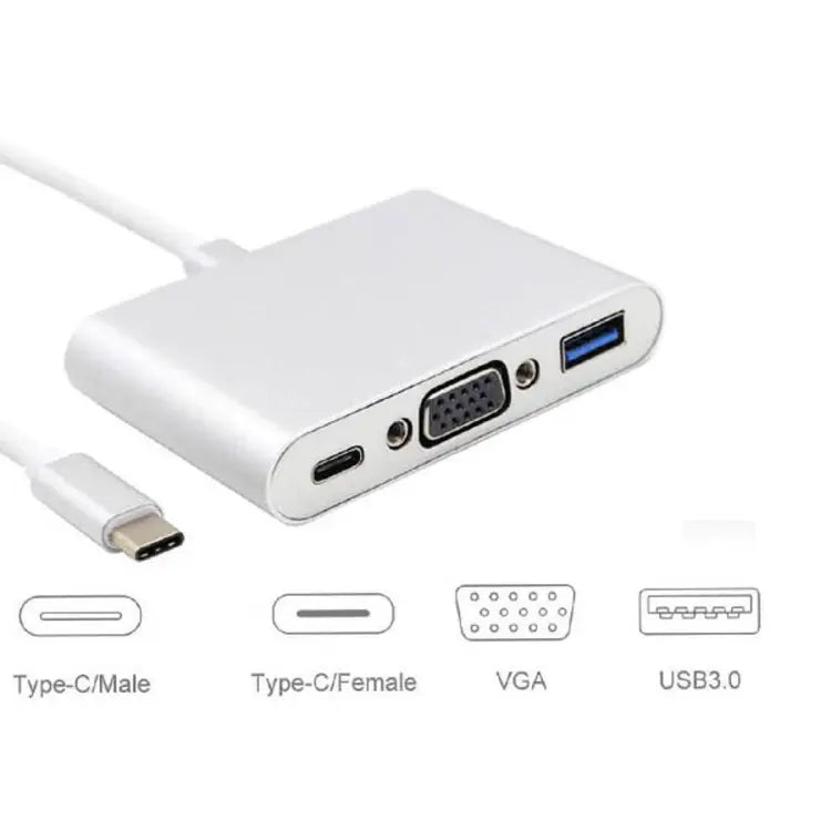 USB3.1 Type C to VGA + USB3.0 + Type C 3.1 OTG Adapter