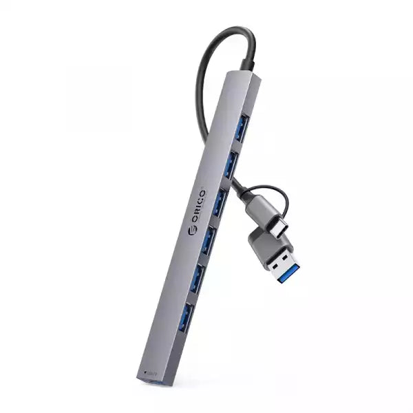 ORICO YSA2-U3 2-IN-7 USB-C & USB 3.0 TO 7-Port USB Hub 3.0*1, 2.0*6