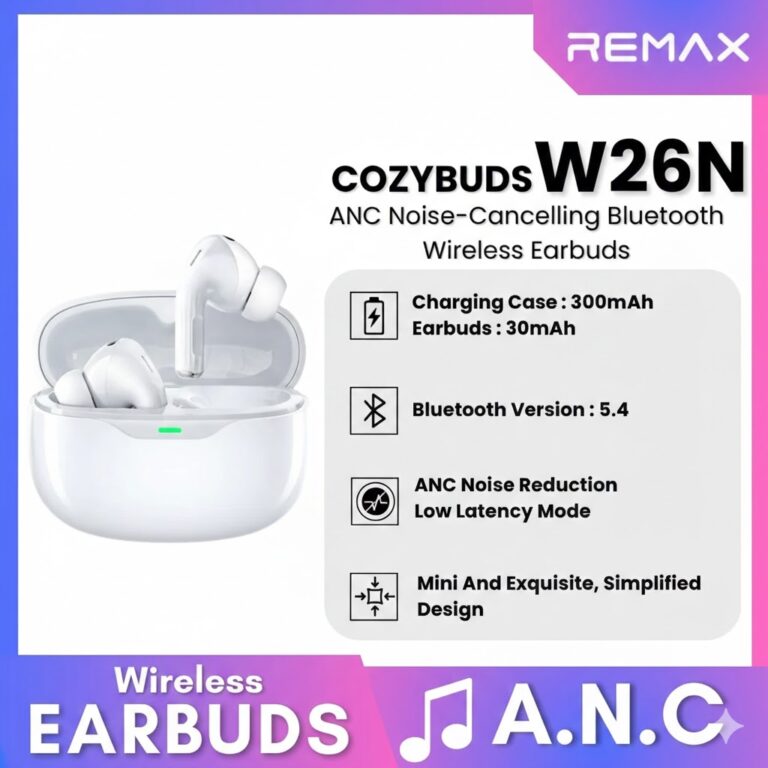 REMAX CozyPods W26N ANC Noise Cancelling Stereo Wireless Earbuds